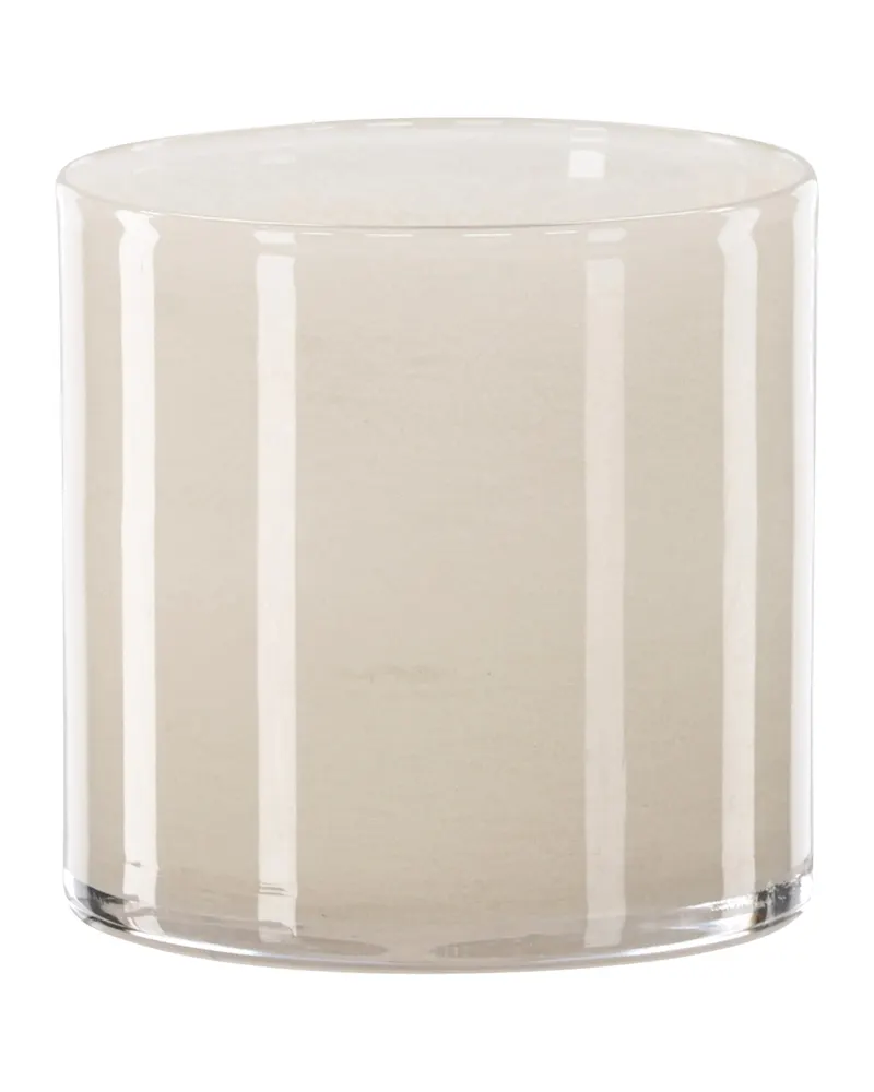 Glora zylindrisches Windlicht aus Glas in Ø 12 cm, Beige, Ansicht 8