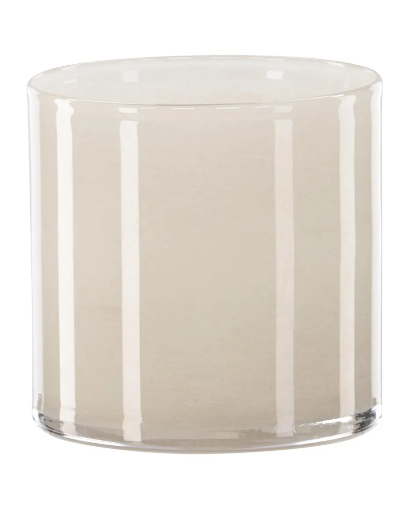 Glora zylindrisches Windlicht aus Glas in Ø 12 cm, Beige, Ansicht 9