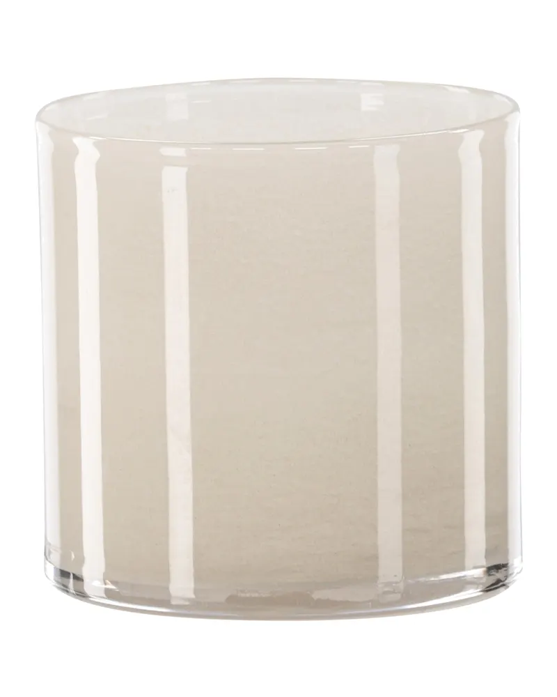Glora zylindrisches Windlicht aus Glas in Ø 12 cm, Beige, Ansicht 10