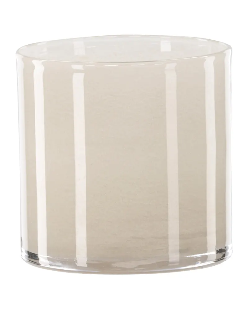 Glora zylindrisches Windlicht aus Glas in Ø 12 cm, Beige, Ansicht 11