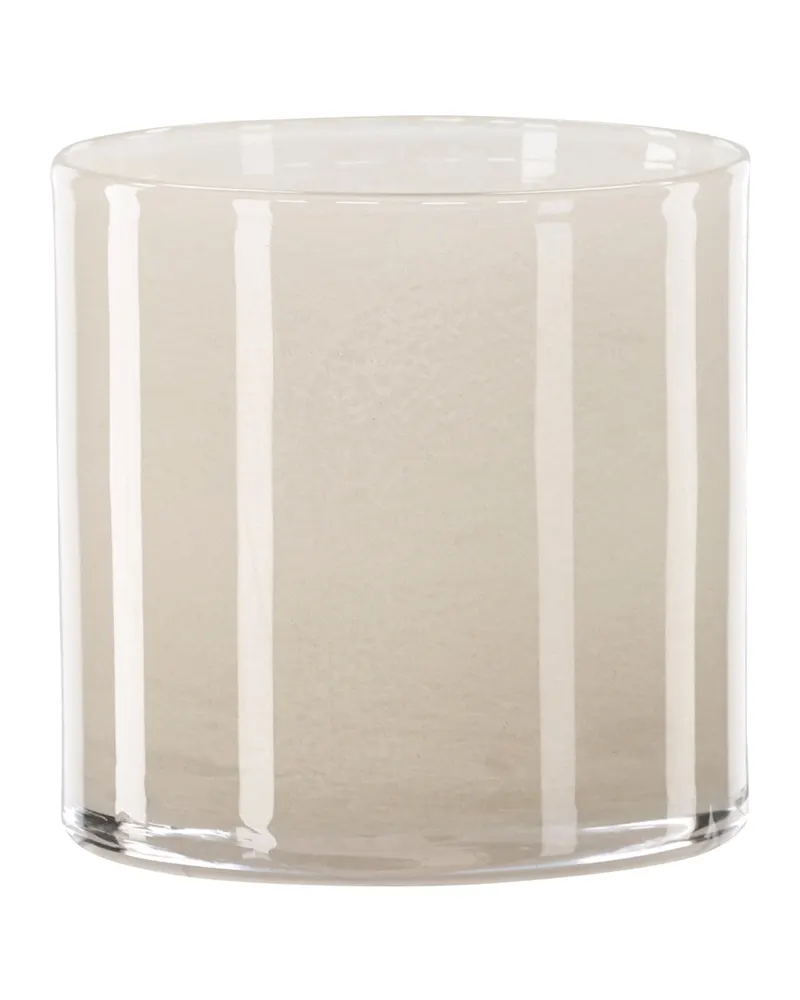 Glora zylindrisches Windlicht aus Glas in Ø 12 cm, Beige, Ansicht 12