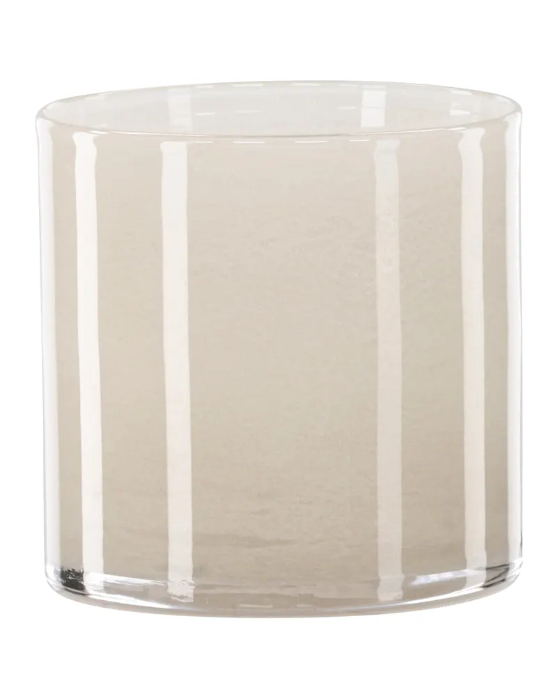 Glora zylindrisches Windlicht aus Glas in Ø 12 cm, Beige, Ansicht 2