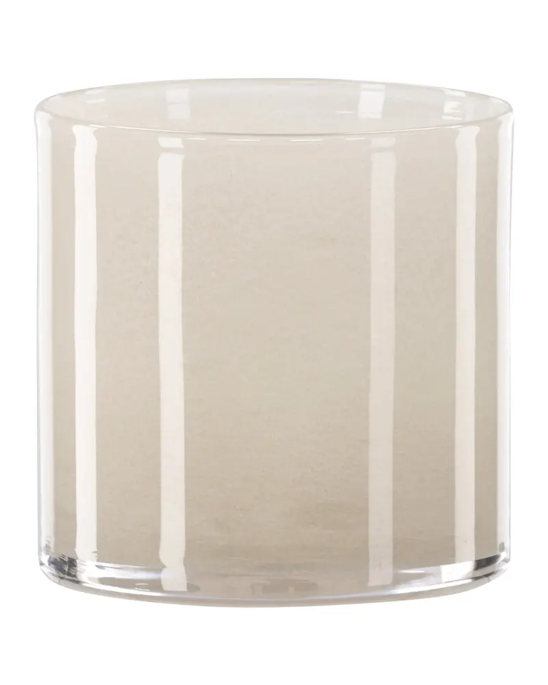 Glora zylindrisches Windlicht aus Glas in Ø 12 cm, Beige, Ansicht 3