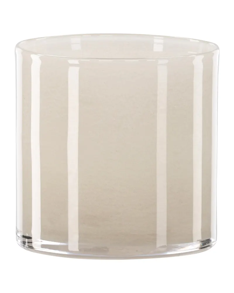 Glora zylindrisches Windlicht aus Glas in Ø 12 cm, Beige, Ansicht 4