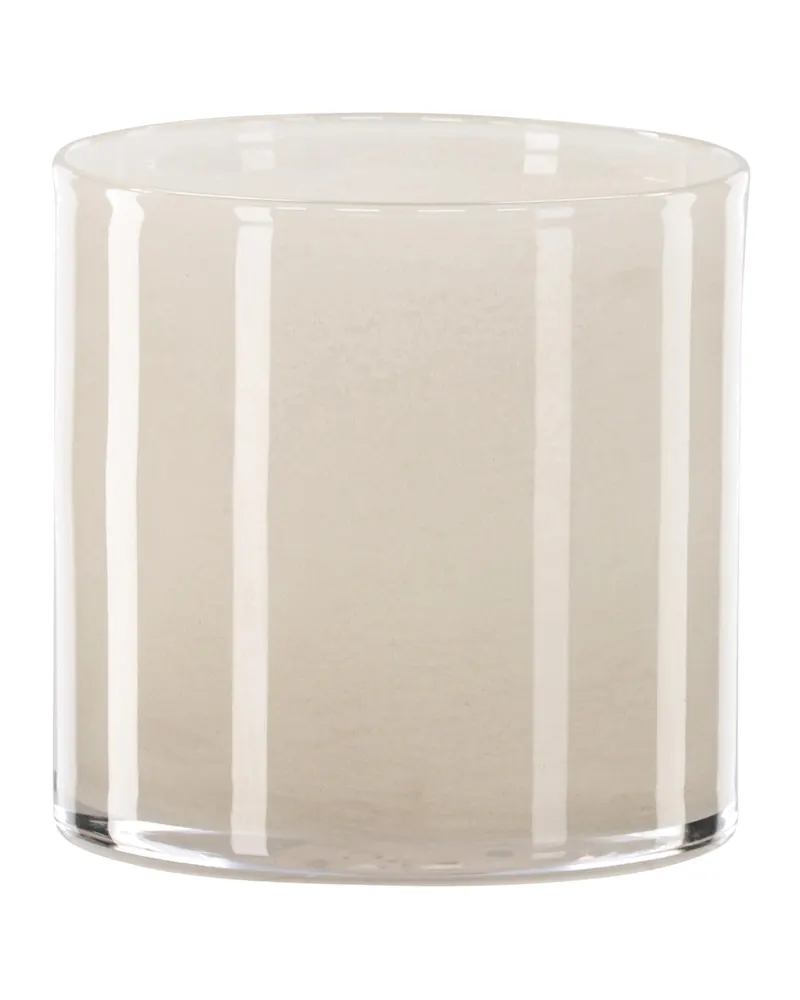Glora zylindrisches Windlicht aus Glas in Ø 12 cm, Beige, Ansicht 5