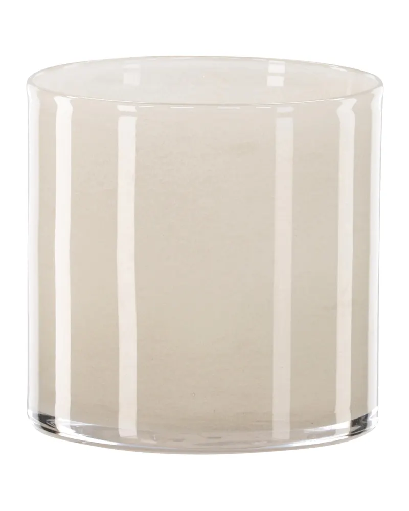 Glora zylindrisches Windlicht aus Glas in Ø 12 cm, Beige, Ansicht 6