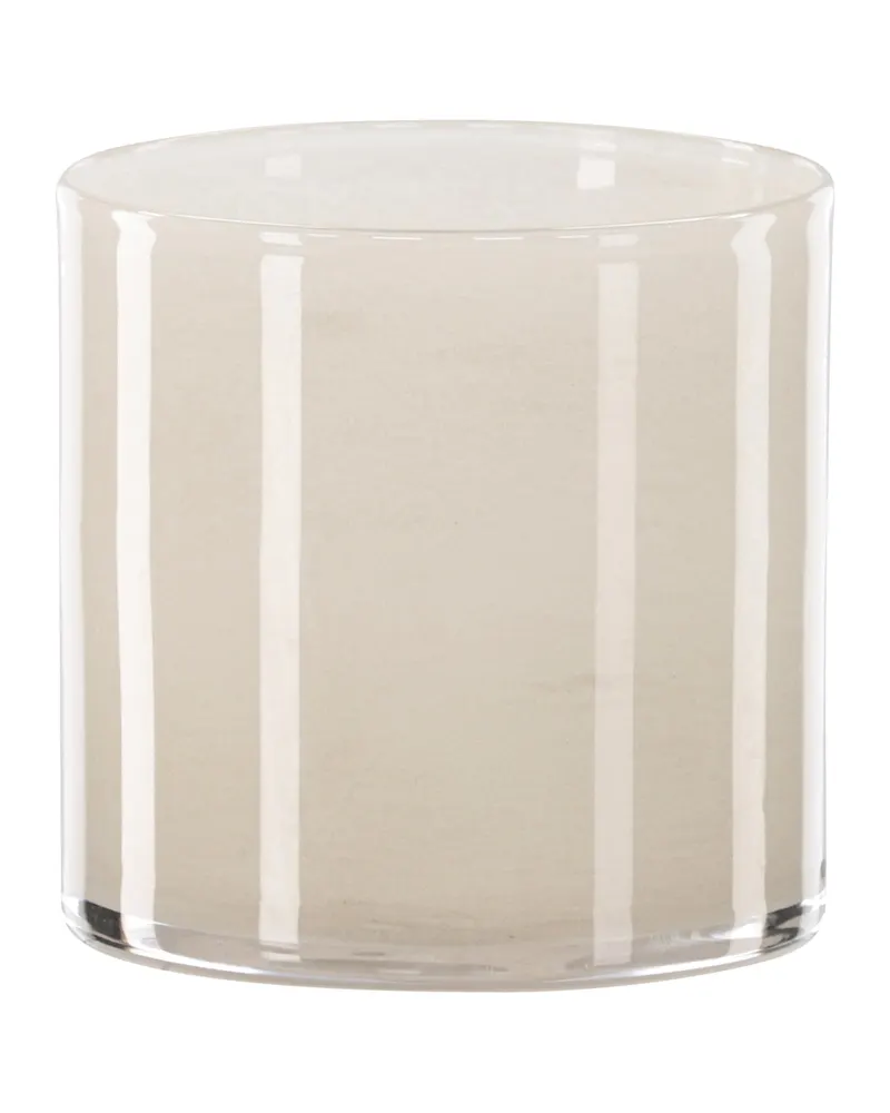 Glora zylindrisches Windlicht aus Glas in Ø 12 cm, Beige, Ansicht 7