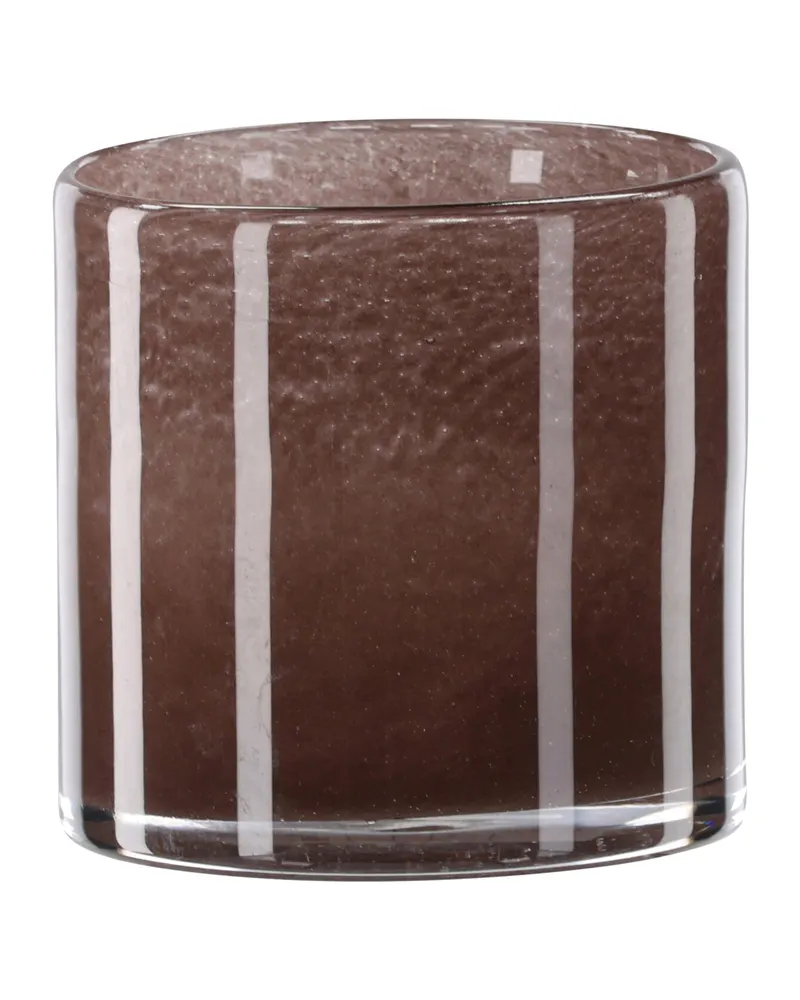 Glora zylindrisches Windlicht aus Glas in Ø 12 cm, Braun, Ansicht 1