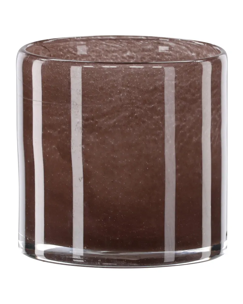 Glora zylindrisches Windlicht aus Glas in Ø 12 cm, Braun, Ansicht 7