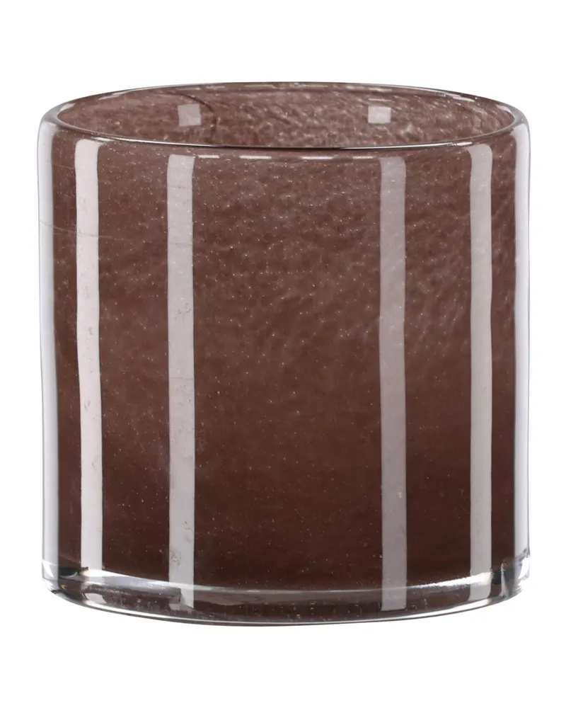 Glora zylindrisches Windlicht aus Glas in Ø 12 cm, Braun, Ansicht 8