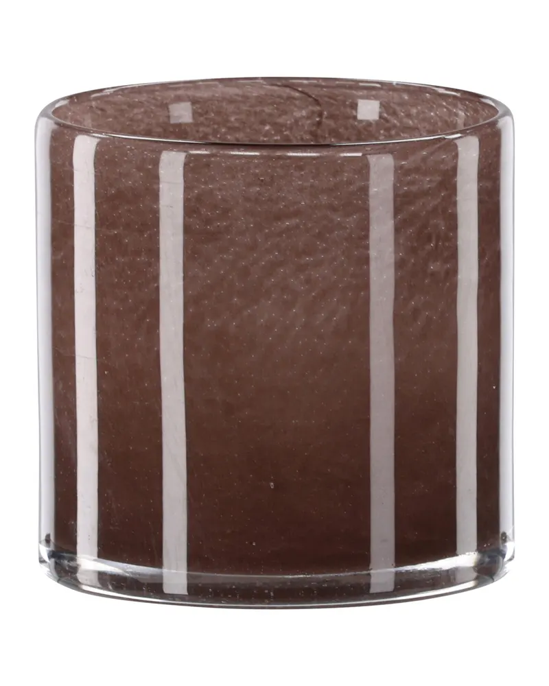 Glora zylindrisches Windlicht aus Glas in Ø 12 cm, Braun, Ansicht 9