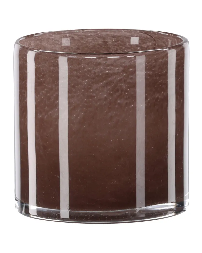 Glora zylindrisches Windlicht aus Glas in Ø 12 cm, Braun, Ansicht 10