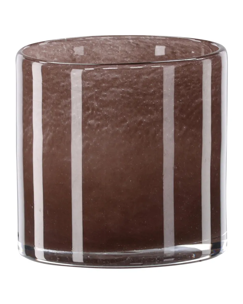 Glora zylindrisches Windlicht aus Glas in Ø 12 cm, Braun, Ansicht 11