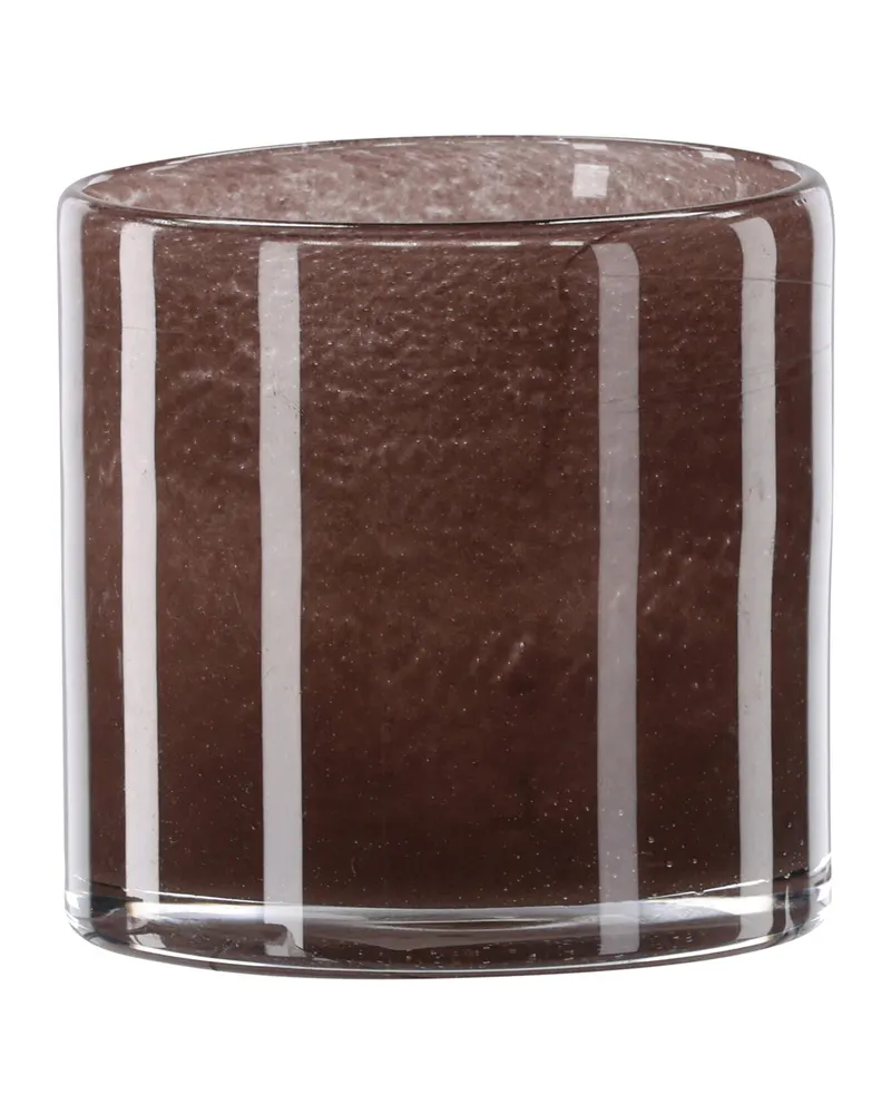 Glora zylindrisches Windlicht aus Glas in Ø 12 cm, Braun, Ansicht 12