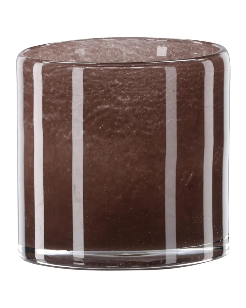 Glora zylindrisches Windlicht aus Glas in Ø 12 cm, Braun, Ansicht 2