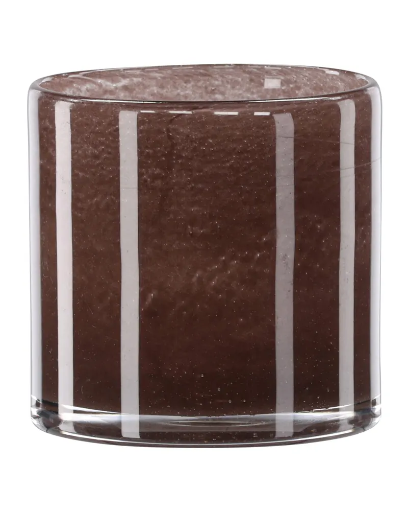 Glora zylindrisches Windlicht aus Glas in Ø 12 cm, Braun, Ansicht 3
