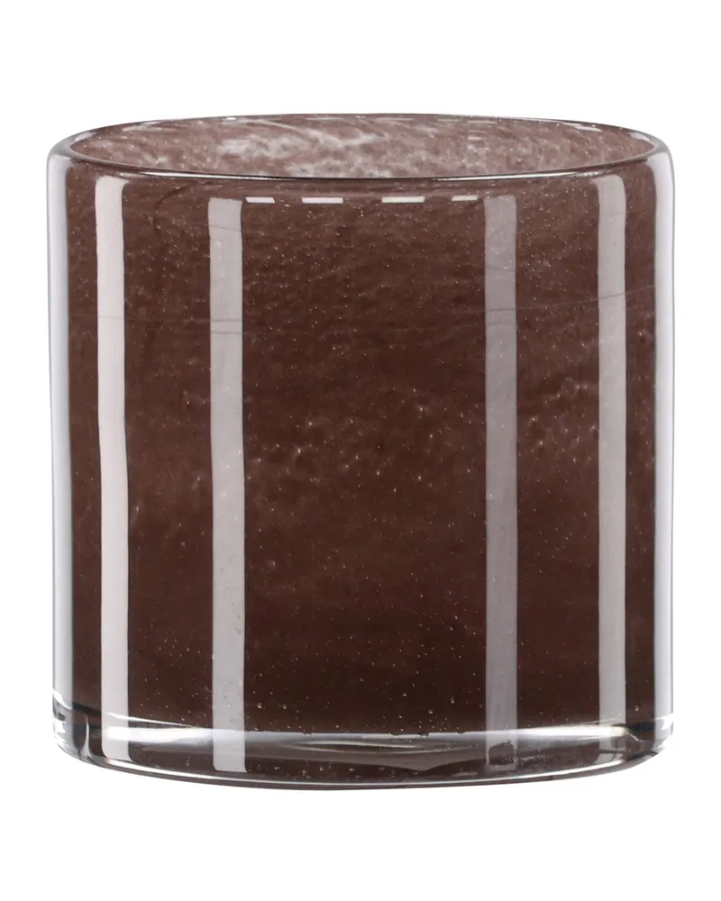Glora zylindrisches Windlicht aus Glas in Ø 12 cm, Braun, Ansicht 4