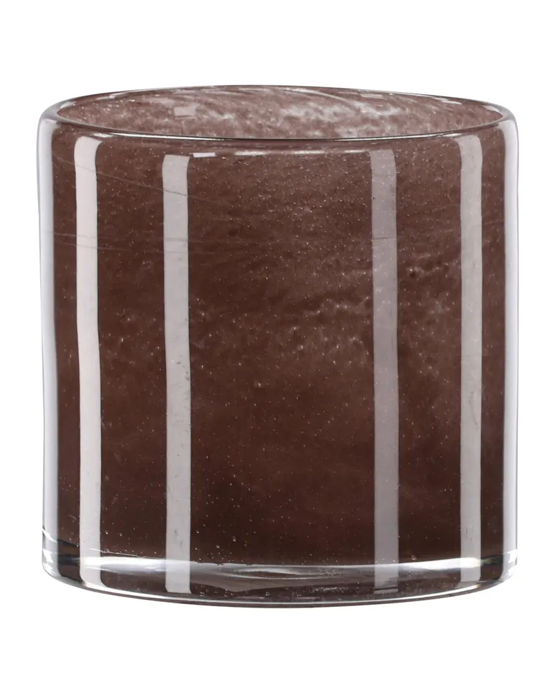 Glora zylindrisches Windlicht aus Glas in Ø 12 cm, Braun, Ansicht 5
