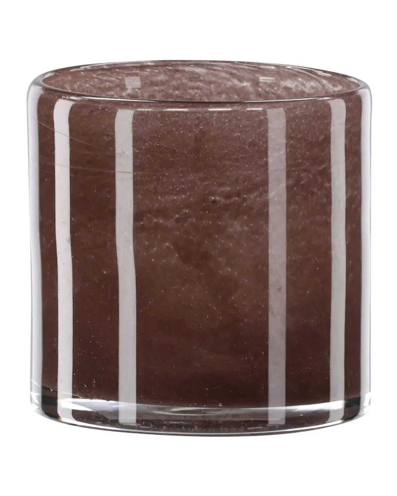 Glora zylindrisches Windlicht aus Glas in Ø 12 cm, Braun, Ansicht 6