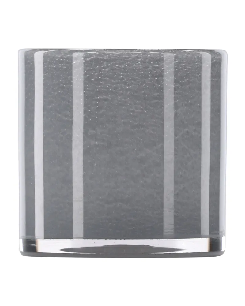 Glora zylindrisches Windlicht aus Glas in Ø 12 cm, Hellgrau, Ansicht 2