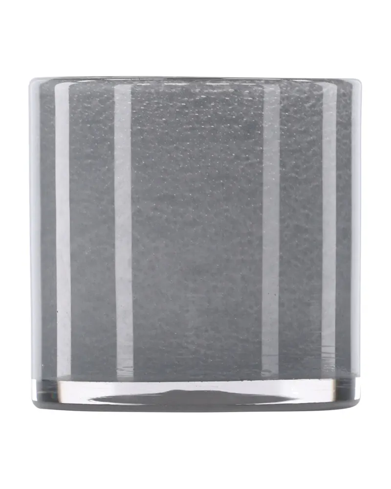 Glora zylindrisches Windlicht aus Glas in Ø 12 cm, Hellgrau, Ansicht 3