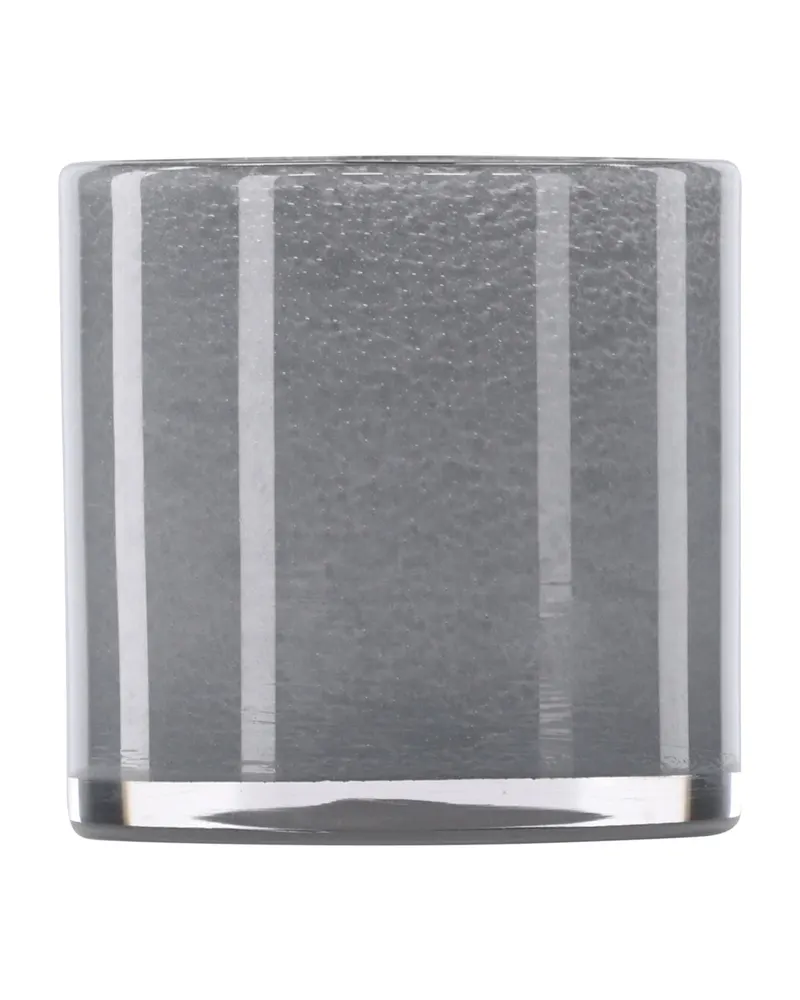 Glora zylindrisches Windlicht aus Glas in Ø 12 cm, Hellgrau, Ansicht 4