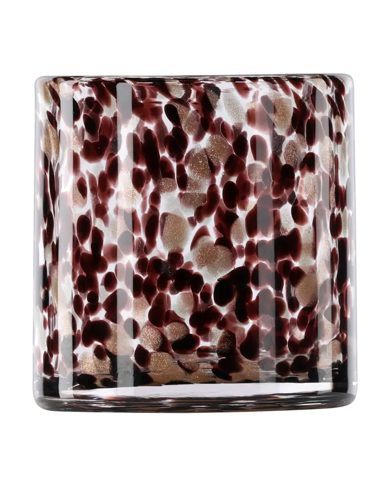 Glora zylindrisches Windlicht aus Glas in Ø 12 cm, Schwarz, Ansicht 8