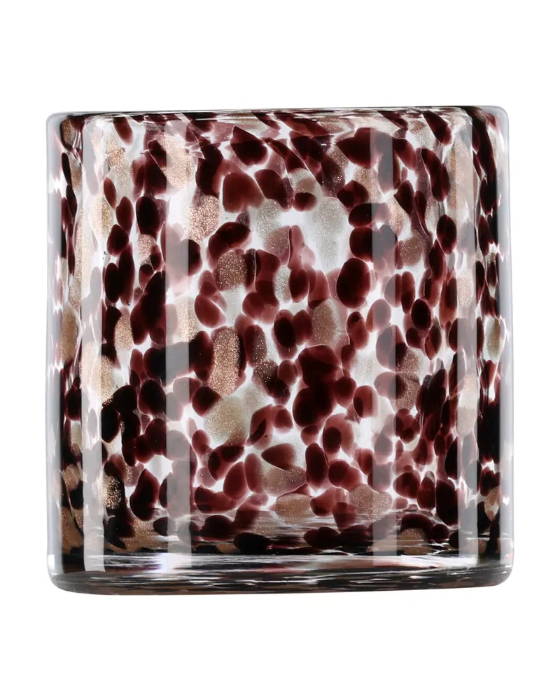 Glora zylindrisches Windlicht aus Glas in Ø 12 cm, Schwarz, Ansicht 10