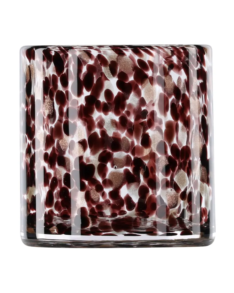 Glora zylindrisches Windlicht aus Glas in Ø 12 cm, Schwarz, Ansicht 3