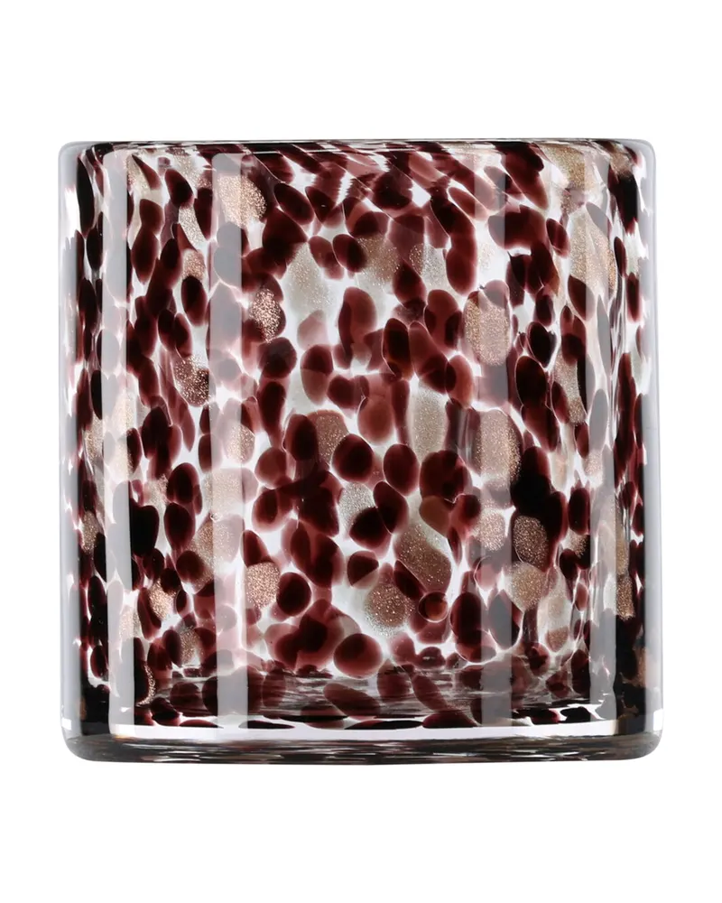Glora zylindrisches Windlicht aus Glas in Ø 12 cm, Schwarz, Ansicht 4