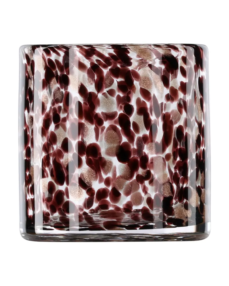 Glora zylindrisches Windlicht aus Glas in Ø 12 cm, Schwarz, Ansicht 5