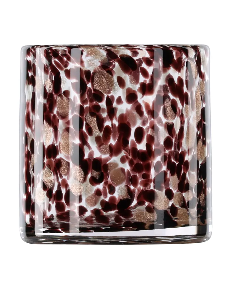 Glora zylindrisches Windlicht aus Glas in Ø 12 cm, Schwarz, Ansicht 6