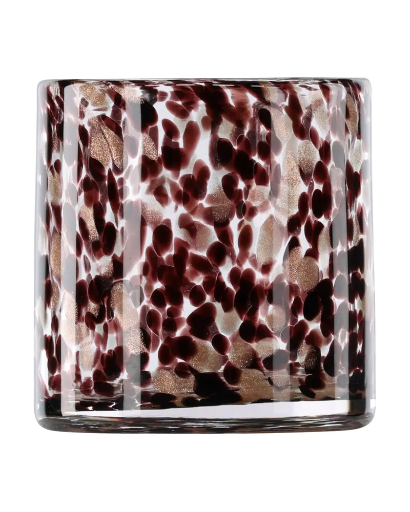 Glora zylindrisches Windlicht aus Glas in Ø 12 cm, Schwarz, Ansicht 7