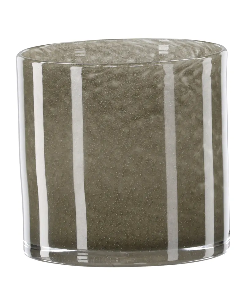 Glora zylindrisches Windlicht aus Glas in Ø 12 cm, Hellgrün, Ansicht 2