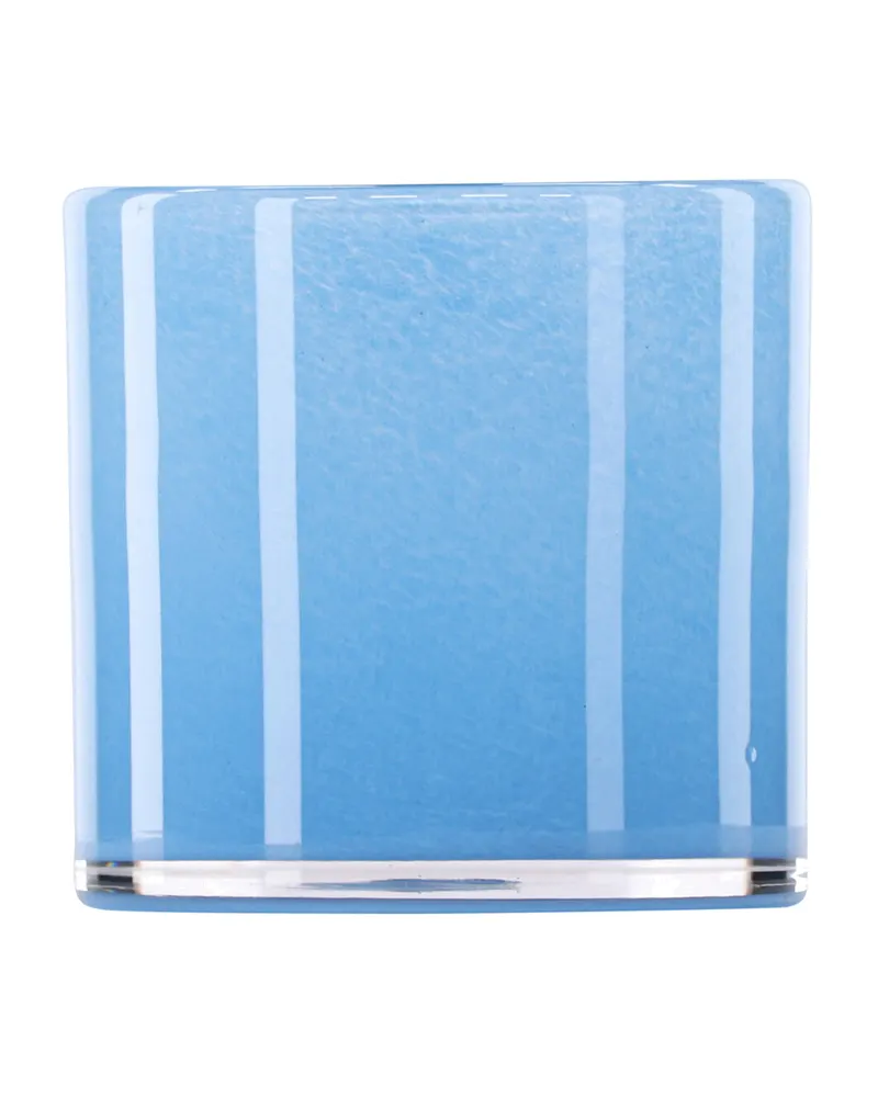 Glora zylindrisches Windlicht aus Glas in Ø 12 cm, Hellblau, Ansicht 1