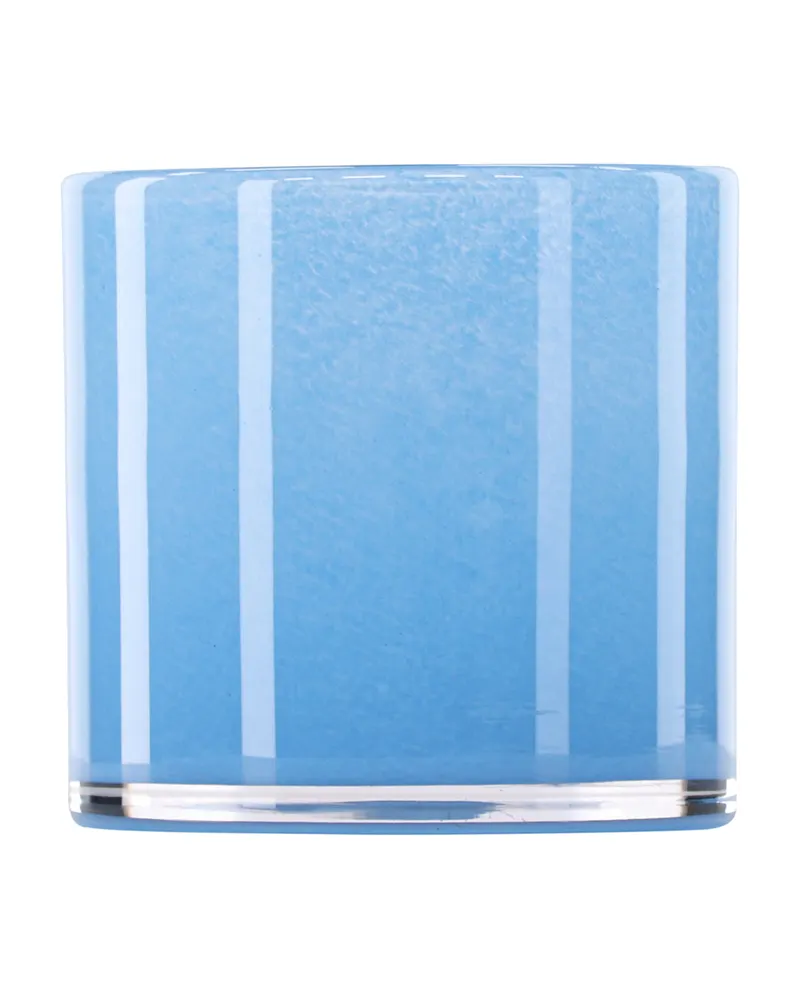 Glora zylindrisches Windlicht aus Glas in Ø 12 cm, Hellblau, Ansicht 12