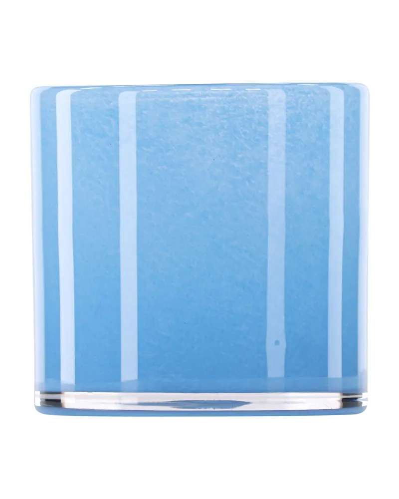 Glora zylindrisches Windlicht aus Glas in Ø 12 cm, Hellblau, Ansicht 2