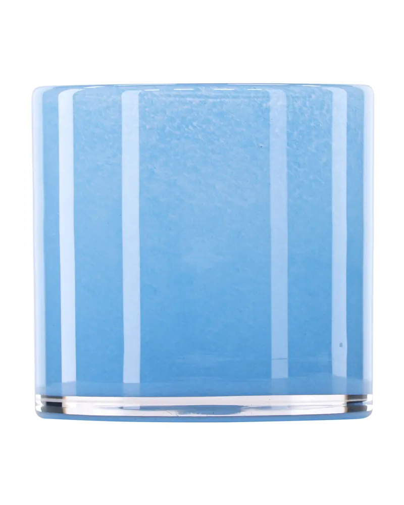 Glora zylindrisches Windlicht aus Glas in Ø 12 cm, Hellblau, Ansicht 3