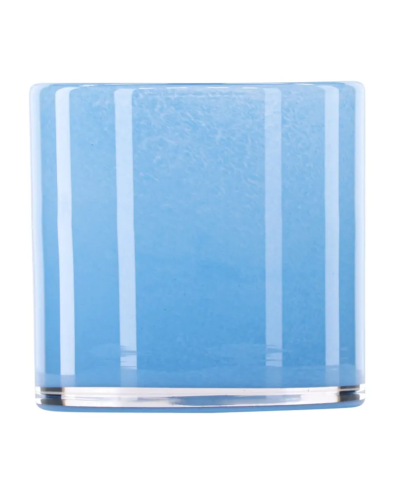 Glora zylindrisches Windlicht aus Glas in Ø 12 cm, Hellblau, Ansicht 5
