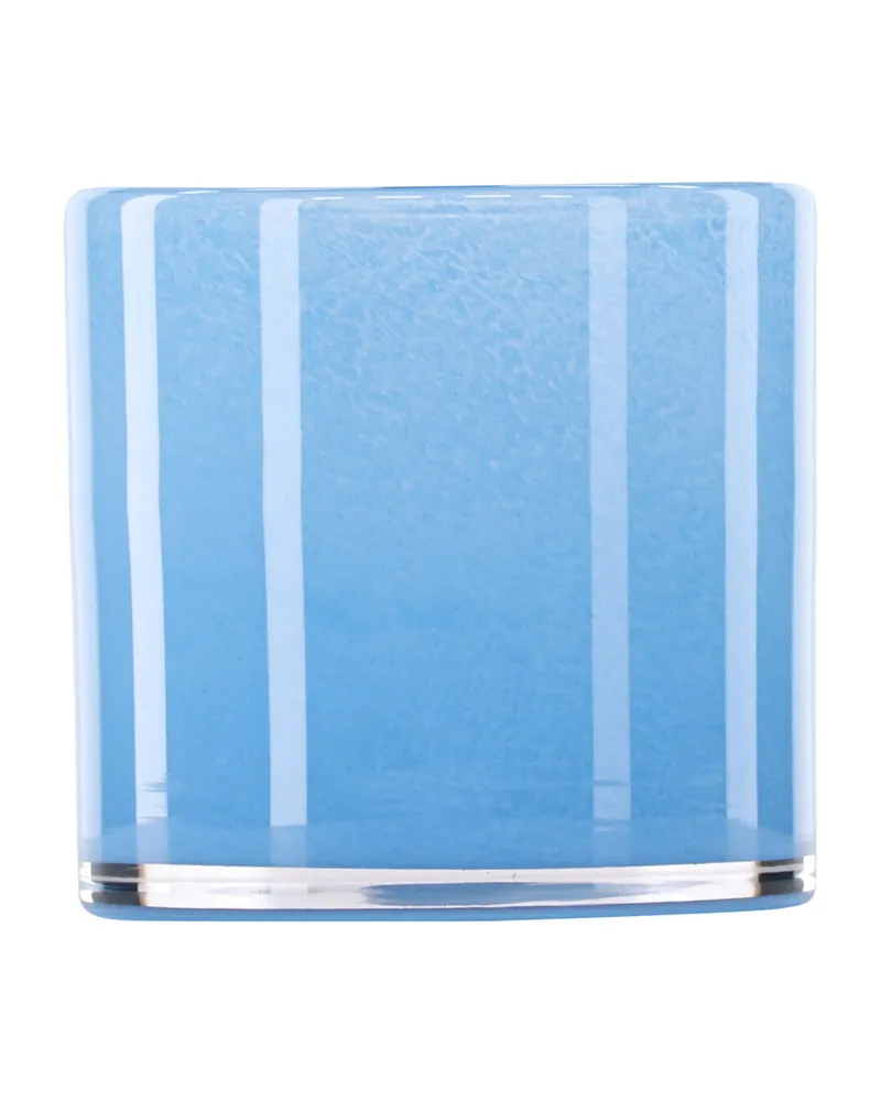 Glora zylindrisches Windlicht aus Glas in Ø 12 cm, Hellblau, Ansicht 6