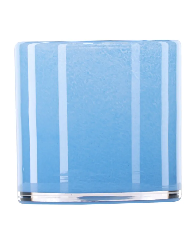Glora zylindrisches Windlicht aus Glas in Ø 12 cm, Hellblau, Ansicht 7