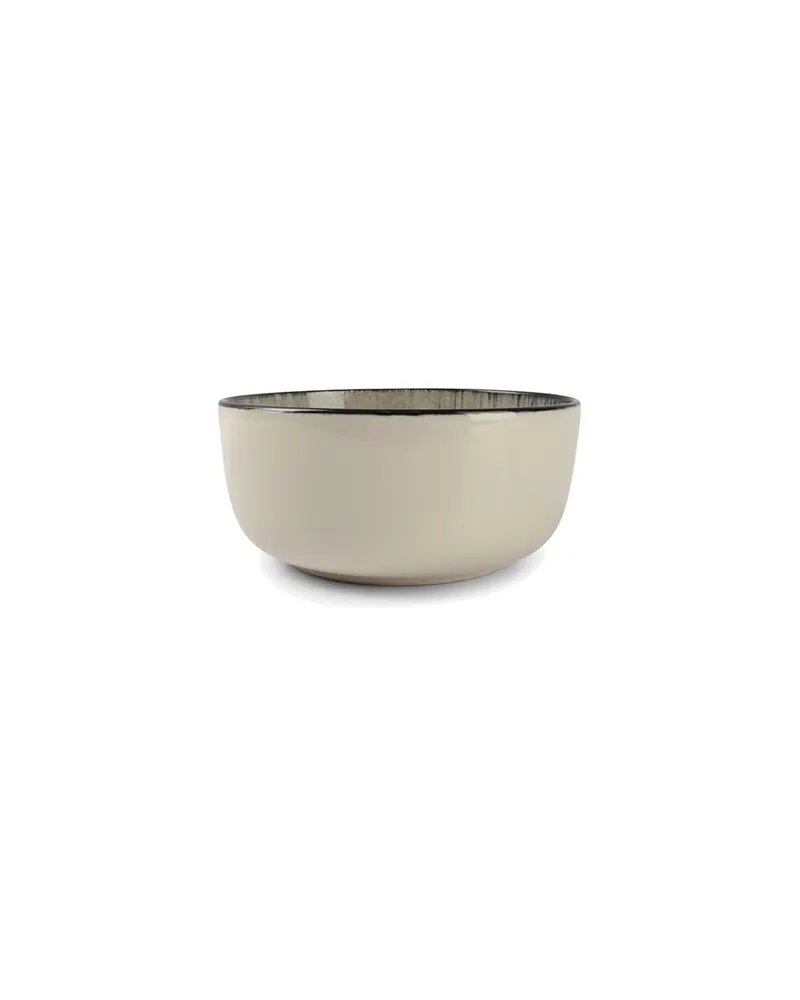 Gravel Schale aus Steinzeug mit Druckdekor, Ø 14,5 cm, Weiß