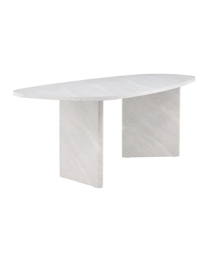Grönvik ovaler Esstisch in 220 × 100 cm, Weiß, Ansicht 8
