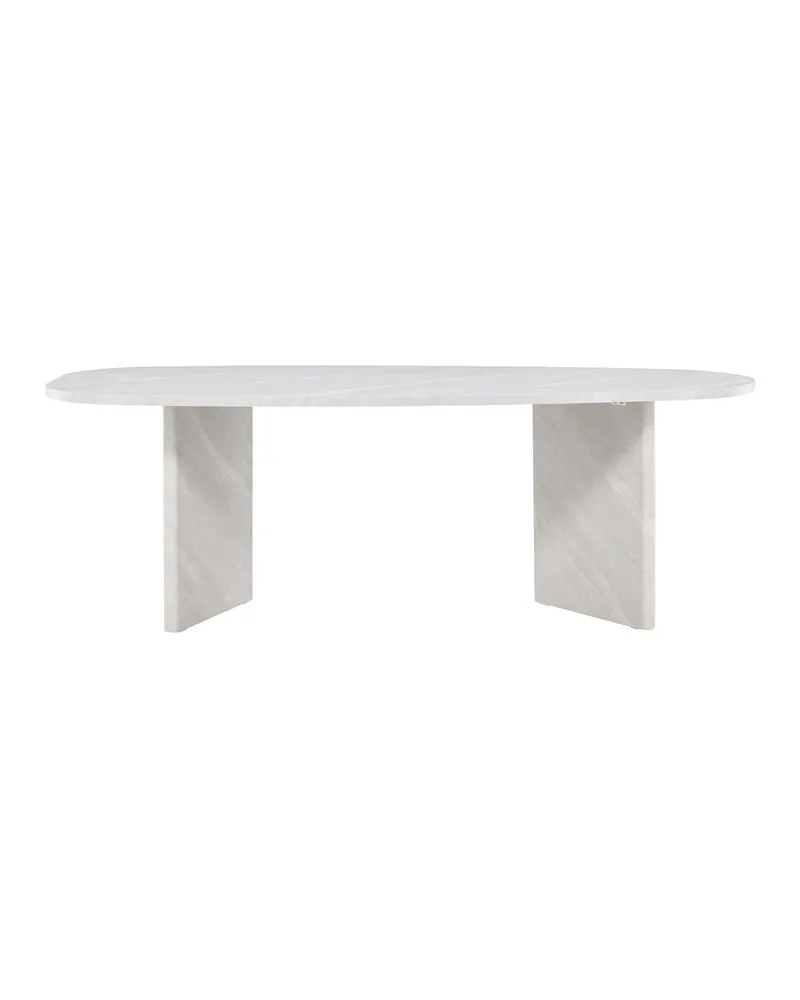 Grönvik ovaler Esstisch in 220 × 100 cm, Weiß, Ansicht 10