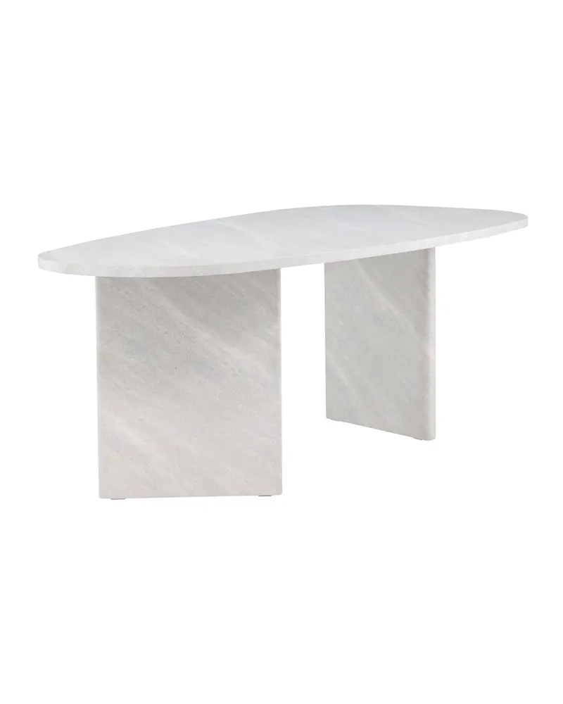 Grönvik ovaler Esstisch in 220 × 100 cm, Weiß, Ansicht 3