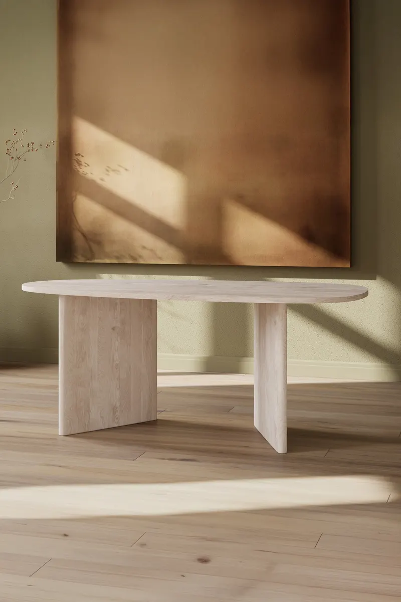 Grönvik ovaler Esstisch in 180 × 90 cm, Natur, im Wohnraum