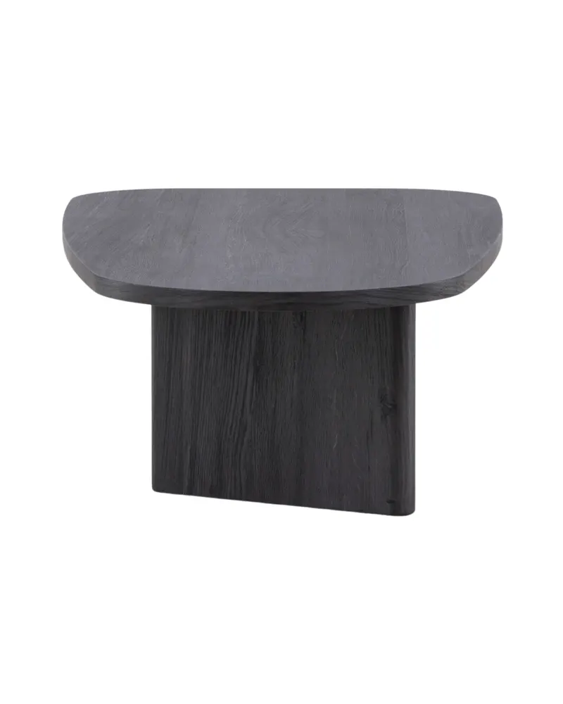 Grönvik Couchtisch mit gerundeter Platte auf zwei Wangen in 130 × 65 cm, Schwarz, Ansicht 8