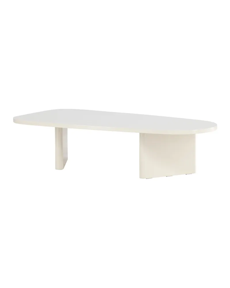 Grönvik Couchtisch mit gerundeter Platte auf zwei Wangen in 130 × 65 cm, Beige, Ansicht 11