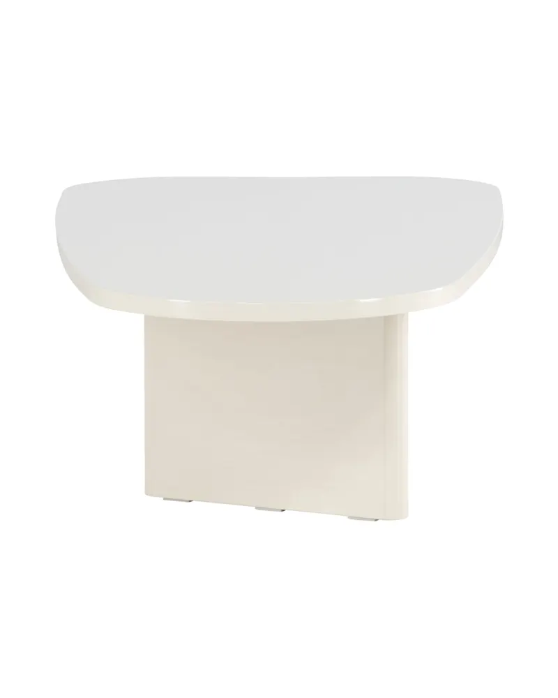 Grönvik Couchtisch mit gerundeter Platte auf zwei Wangen in 130 × 65 cm, Beige, Ansicht 4