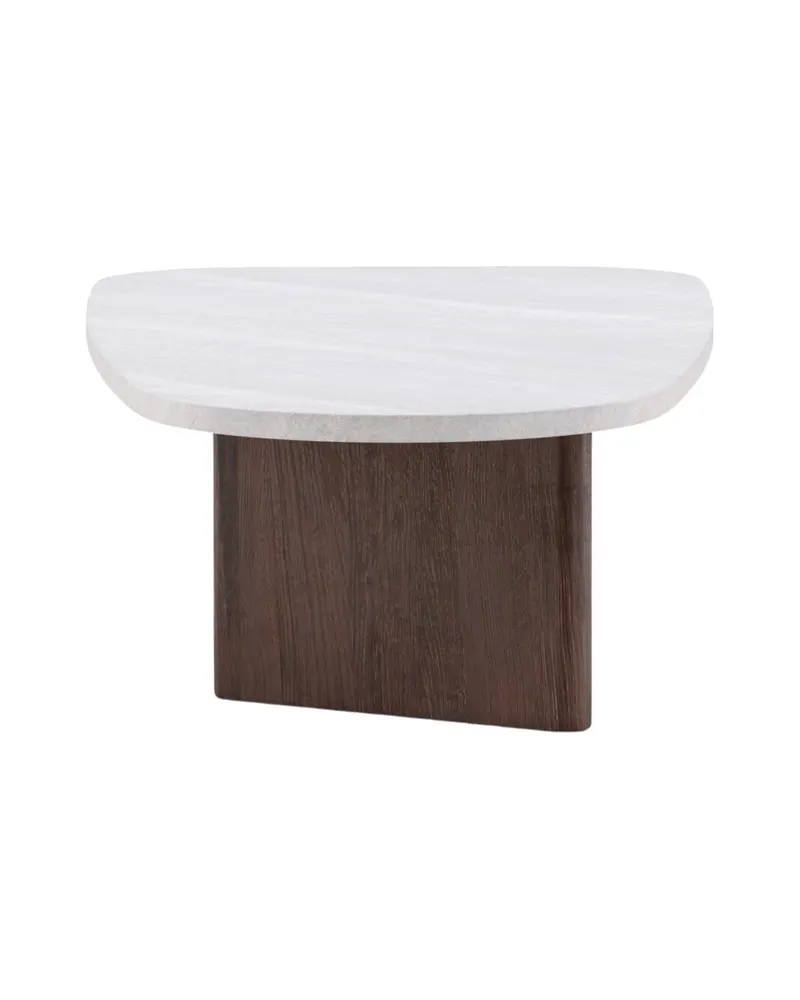 Grönvik Couchtisch mit gerundeter Platte auf zwei Wangen in 130 × 65 cm, Hellgrau, Gestell Mokka, Ansicht 7